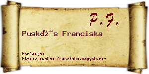 Puskás Franciska névjegykártya