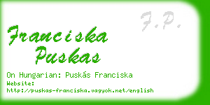 franciska puskas business card